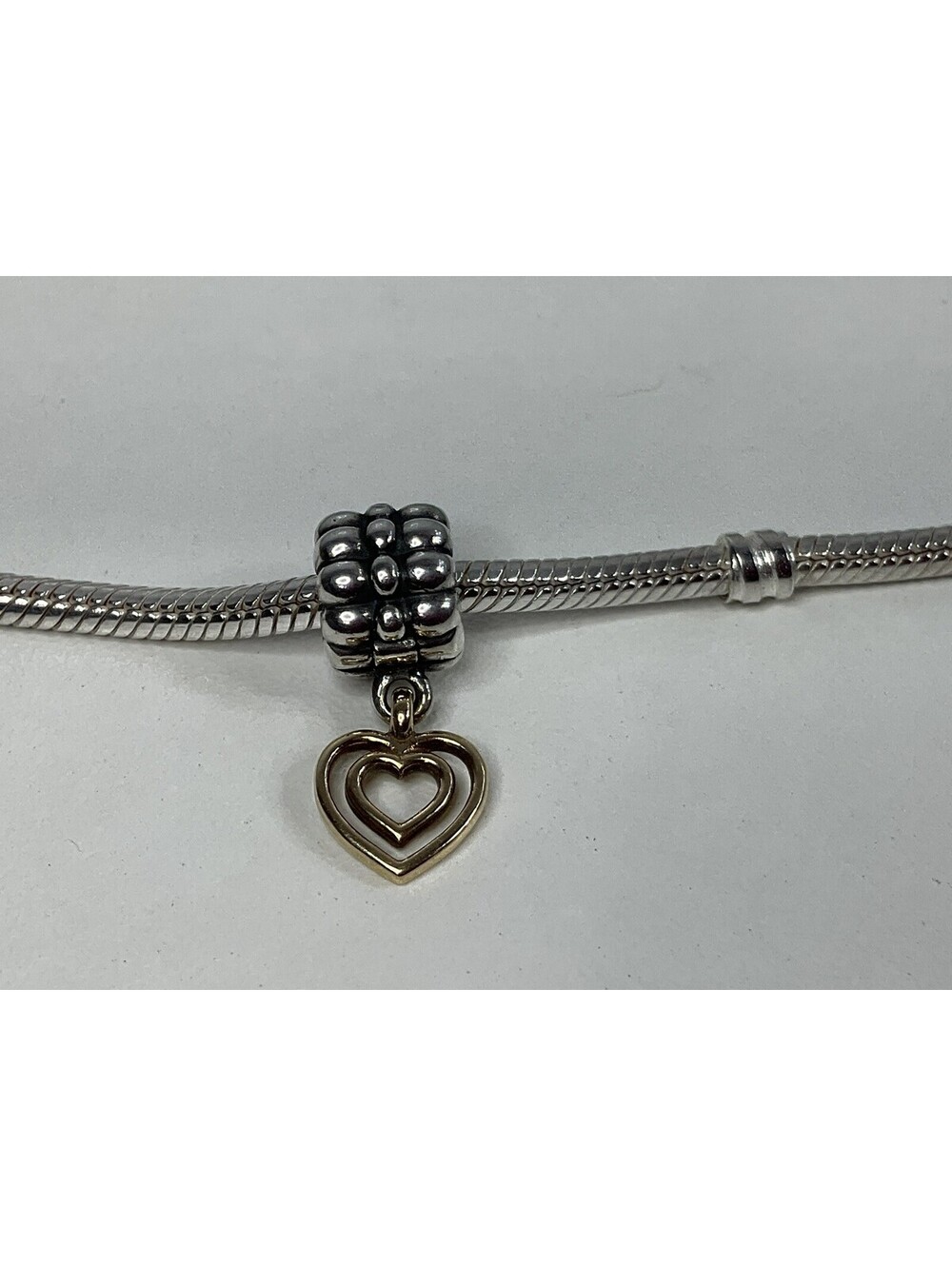 Pandora Heart Of Hearts Dangle Clip Charm Two Toned 14k Retired